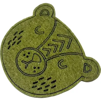 Brož FELT LABEL Brož Medvěd - Khaki Zelená