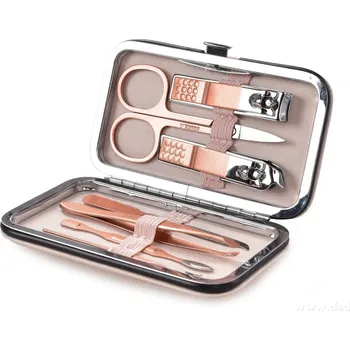 BEAUTY | Manikúra 8dílná sada | broušená ocel | v uzavíratelném pouzdře | pudrová