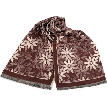 Šála Šátek / šála typu kašmír s třásněmi, květy 60x180 cm