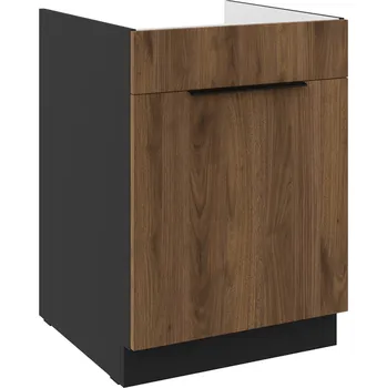 Kuchyňská linka Spodní skříňka pod dřez se šuplíkem Premium Box 60 ZL 1S BB Monza černá matná / ořech okapi
