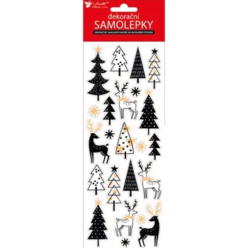 samolepka Samolepky s ražbou v lesku jeleni 10,5 x 30,5 cm