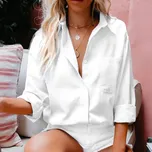 Dámská lněná košile na léto Barva: Bílá, Velikost: S