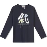 DÍVČÍ TRIČKO S NÁPISEM KC2377 VELIKOSTI 134-164 Velikost: 146, Barva: Tmavě modrá