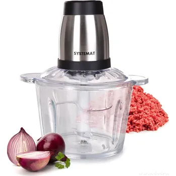 MAXISEKÁTOR | Sekáček potravin se skleněnou mísou 2,5 L | 300 W | 2 rychlosti & čtyřčepel