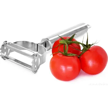 Kuchyňský nůž GOURMET | nerezová škrabka 2v1 | dvoj-čepelková | 2× pilková čepel 5 cm