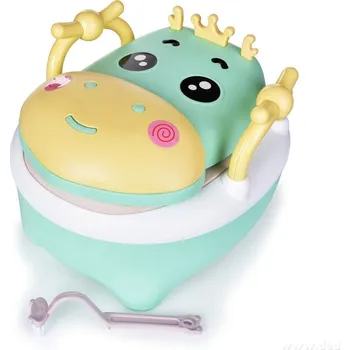 Nočník BABY HROCH | dětský nočník s motivem hrošíka | s víkem, uchy a kartáčkem | objem 1500 ml | mátový