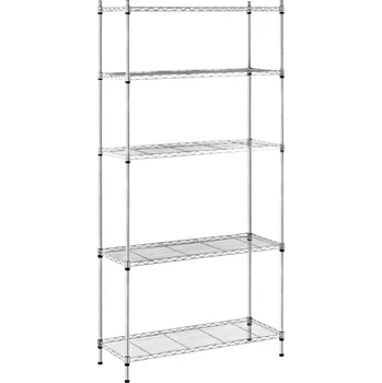 Dílenský regál Royal Catering Kovový regál - 35 x 90 x 180 cm - 150 kg - šedý RCMR-1800P19C