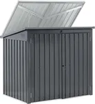 Uniprodo Kovový box na odpadky - 2 koše (240 l) - uzamykatelný UNI_SHED_02