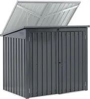 Zahradní úložný box Uniprodo Kovový box na odpadky - 2 koše (240 l) - uzamykatelný UNI_SHED_02