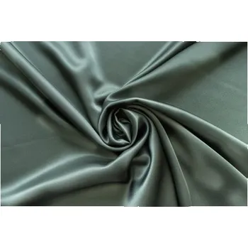 Satén ZELENOŠEDÝ Pes - látka na společenské šaty - Zelenošedá, 145 cm