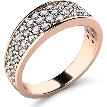 Prsten Dámský prsten růžové zlato 585/1000 přírodní diamant 0.573 ct G/SI 140006-CV-DIA velikost 62