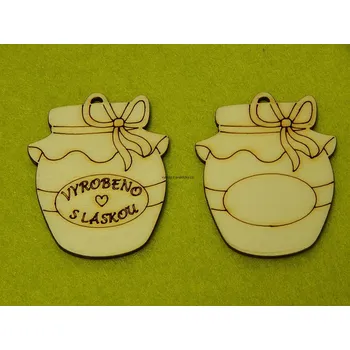 Dřevěná hračka Dřevěný výřez z překližky, C103/1, MALÁ ZAVAŘOVACÍ SKLENICE-Čistá, 4,5 x 3,7cm, 1ks