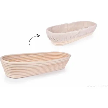 chlebník GoEco® | 35 cm dřevěná ošatka na velký bochník chleba SEDLÁK s látkovým potahem