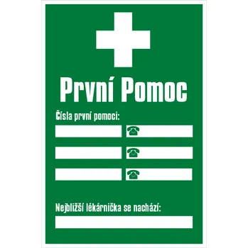 První pomoc - čísla ... plast 0,5 mm 300x200 mm