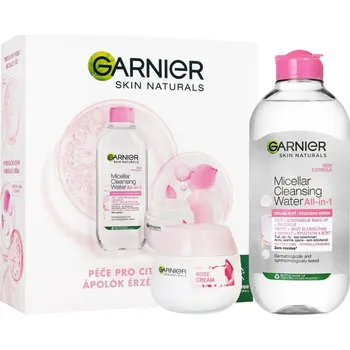 Pleťový krém Garnier Skin Naturals Rose Cream pleťový krém 50 ml + Skin Naturals All-in 1 micelární voda 400 ml, kosmetická sada pro ženy