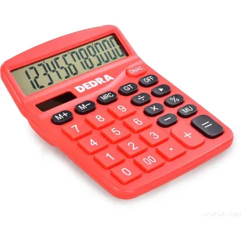 Kalkulačka OFFICE | Solární kalkulačka s velkým displejem | červená | 12místný LCD