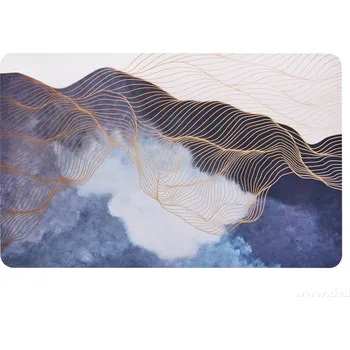 Koupelnová předložka SPA | ULTRASAVÁ křemelinová koupelnová předložka | rychleschnoucí & protiskluzová | 50 × 80 cm | modro-šedý mramor