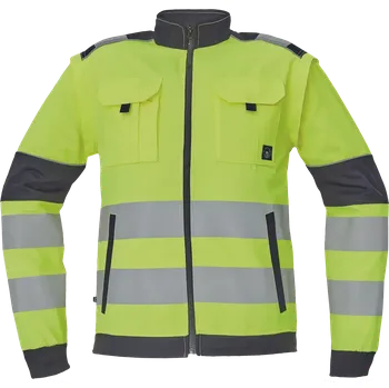 Bunda reflexní s odepínacími rukávy MAX VIVO HV žluto-černá vel. 44