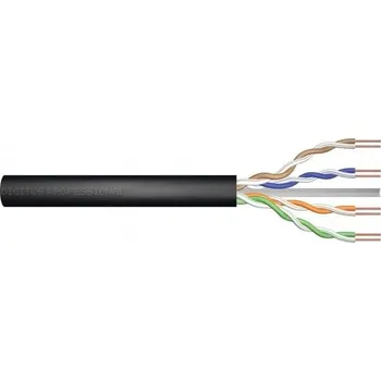 CAT 6 U-UTP outdoor installation cable, 250 MHz Fca (PVC), AWG 24/1, w/o cross, 50 m, sx, black