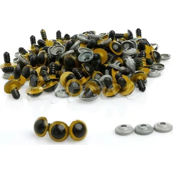 Bezpečnostní oči, jednobarevné žluté, průměr 8mm