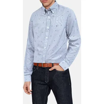Pánská košile Pruhovaná košile Tommy Hilfiger - Velikost 2XL, Barva Modrá 56039