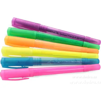 OFFICE | 6 ks oboustranné zvýrazňovače | 2 hroty – plochý & kulatý | pro psaní i zvýrazňování