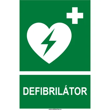 Značení DEFIBRILÁTOR ISO 7010 samolepící vinylová fólie 200x150 mm
