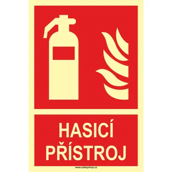 Značení Hasicí přístroj ISO 7010 - fotoluminiscenční ftl plast 200 x 150 mm
