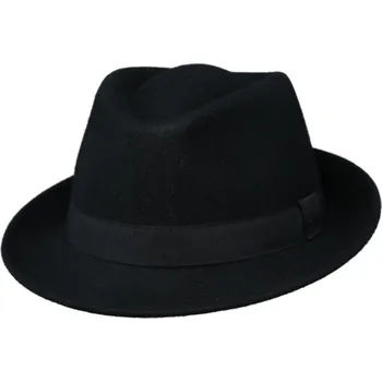 Klobouk Fiebig - Headwear since 1903 Klasický trilby klobouk vlněný Fiebig - černý s černou stuhou Velikost: 61 cm (XL)