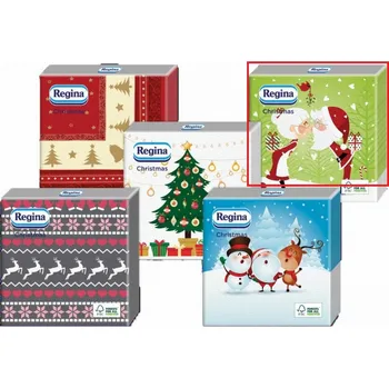 Papírový kapesník Regina Papírové ubrousky 1 vrstvé 33 x 33 cm 20 kusů Vánoční Světle zelené, Santa