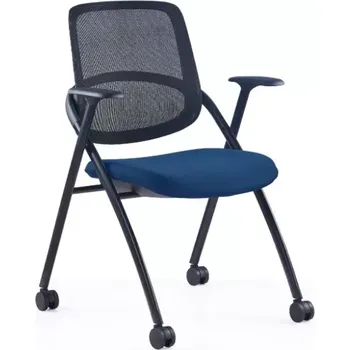 Jednací židle Konferenční skládací židle MEET - plast, látka, více barev Světle modrá