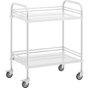 Servírovací stolek Steinberg Systems Laboratorní vozík - ušlechtilá ocel - 2 police o rozměru 63 x 40 x 12,5 cm - 20 kg SBS-LF-143