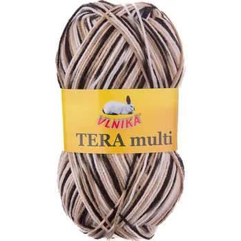 Příze Pletací příze Vlnika TERA MULTI 814 hněd-béžová, melírovaná, 100g/300m