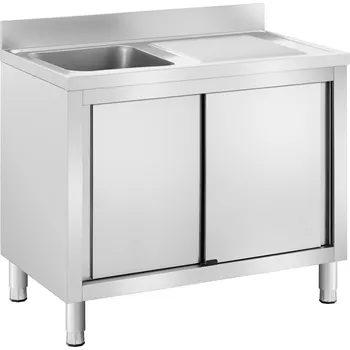 Příslušenství pro myčku Dřezová skříň - 1 dřez - Royal Catering - ušlechtilá ocel - 100 x 60 cm RC-IKS11