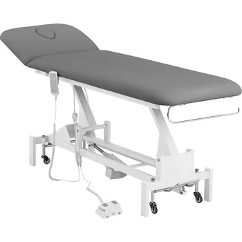 Masážní stůl physa Elektrické masážní lehátko - 1 motor - 100 W - 207 x 68 x 53–92 cm - 200 kg - bílé/šedé PHYSA LILLE GRAY_PH