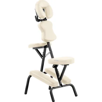 Masážní židle physa Skládací masážní židle - 47 x 72 x 115 cm - 160 kg - béžová PHYSA MONTPELLIER BEIGE