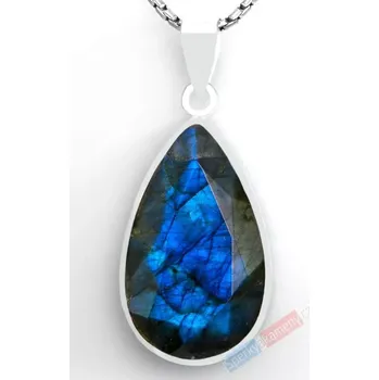 Přívěsek Stříbrný přívěsek (Ag 925/1000) s broušeným labradoritem QAA, kapka cca 32 x 20 mm (LB9085P)