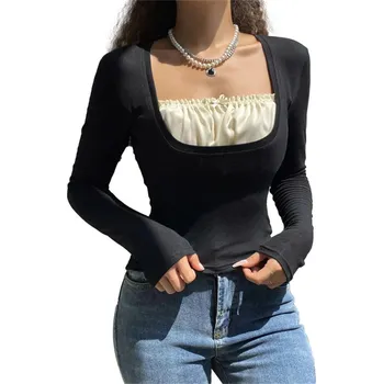 Dámský svetr Svetr s dekorativním ažurovým dekoltem s mašlí Barva: Černá, Velikost: M