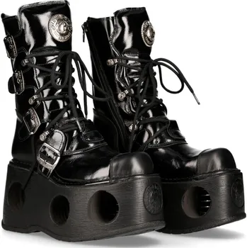 Pánská zimní obuv boty kožené unisex - CRUST NEGRO - NEW ROCK - M.313-S5 - 36