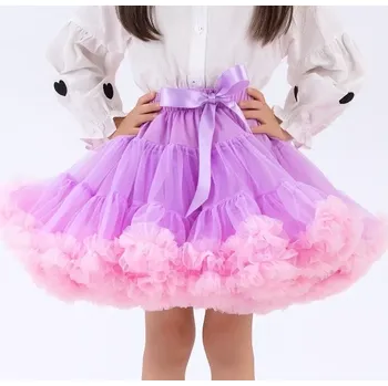 Dívčí sukně sukně dětská bohatě řasená tutu petti slavnostní lila růžová