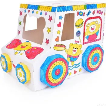 omalovánky CREATE&PLAY | 3D skládací omalovánka AUTO | 42 cm | z recyklovaného kartonu + fixy s korektorem
