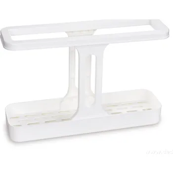 Odkapávač na nádobí PRAKTIK | 2v1 kuchyňský stojan a odkapávač na houbičky, kartáče a prostředky na mytí