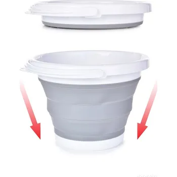 kbelík COMPACTOR | Skládací kbelík 5 L | kompaktní vědro na vodu, úklid i cestování