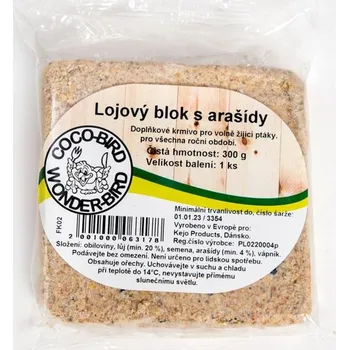 Krmivo pro ptáka Lojový blok s arašídy Kejo 300g