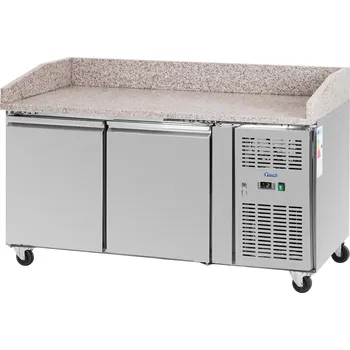 Vinotéka Chladicí stůl na kolečkách - 390 l - 2 přihrádky - 155 x 80 cm - třída B - ušlechtilá ocel - Royal Catering RCPRT-2D390