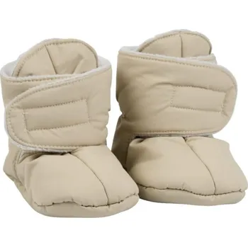Capáčky VOKSI zateplené látkové botičky Baby Booties Seashell sand/Light grey vel. 0-12 měs