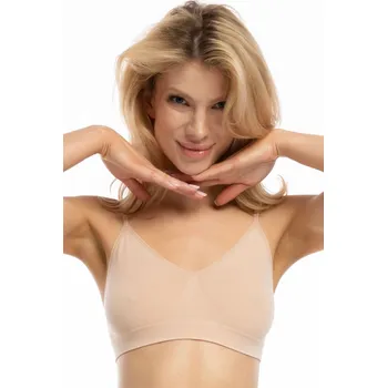 Dámský sportovní top Bamboo Bralette beige - JULIMEX Béžová M