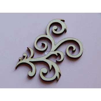 Dřevěná hračka Dřevěný výřez z překližky, C106/1, ORNAMENT VĚTVIČKA, 4,8x4,7cm, 1ks