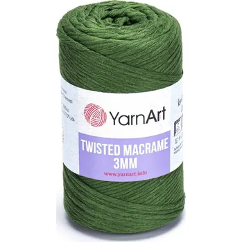 Galanterie Pletací příze YarnArt TWISTED MACRAME 3mm 787 zelená, jednobarevná, 250g/195m