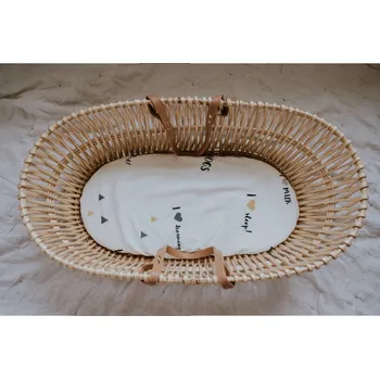 Prostěradlo Dětské bavlněné prostěradlo do košíku I LOVE 75x90 cm bílé